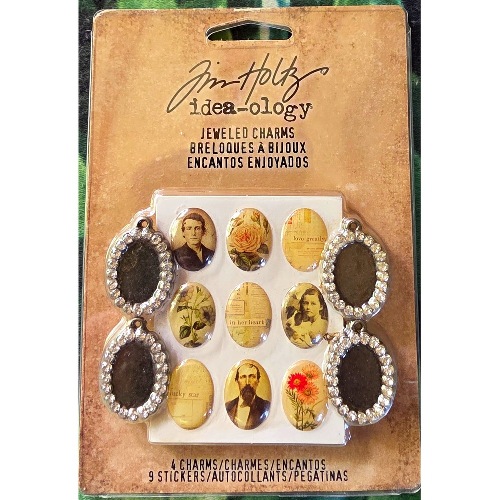Tim Holtz Idea-ology Jeweled Charms  Embellishments - Vintage Jewelry Style